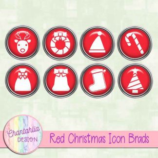 Free red Christmas icon brads