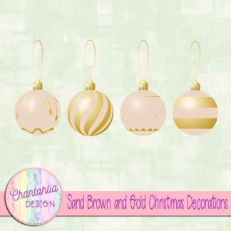 Free sand brown and gold Christmas ornaments