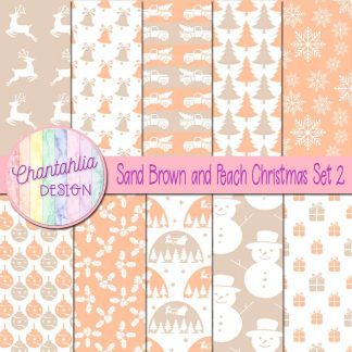 Free sand brown and peach Christmas digital papers