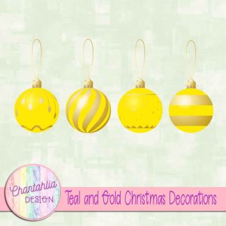 Free yellow and gold Christmas ornaments