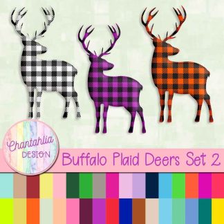 Free buffalo plaid deer design elements