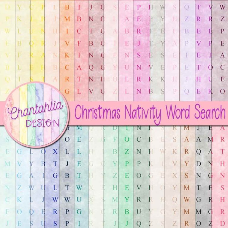 Christmas Nativity Word Search Digital Papers