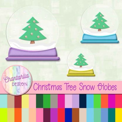 Free Christmas tree snow globe design elements