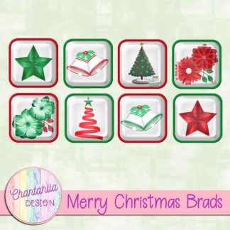 Free brads in a Merry Christmas theme