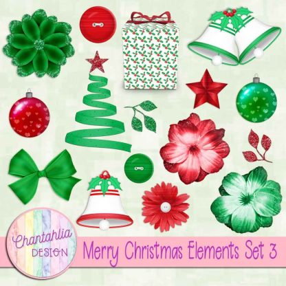 Free design elements in a Merry Christmas theme