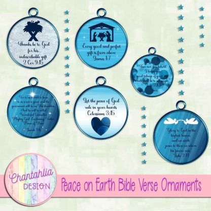 Free Bible Verse Christmas Ornaments in a Peace on Earth theme