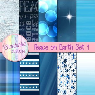 Free digital papers in a Peace on Earth theme.