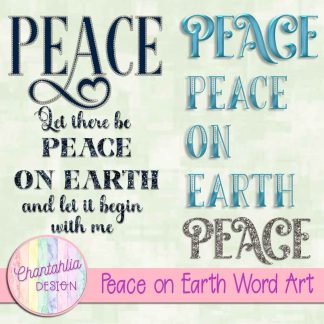Free word art in a Peace on Earth theme