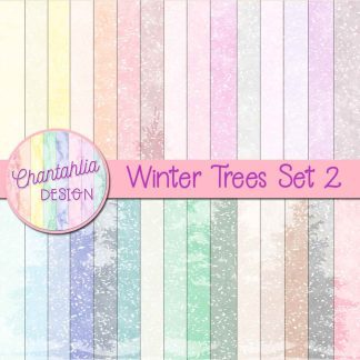 Free digital papers featuring winter trees