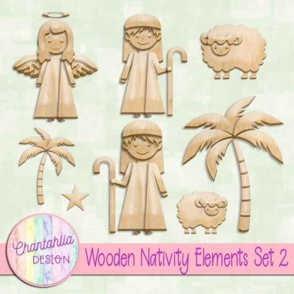 Free design elements in a Wooden Nativity theme