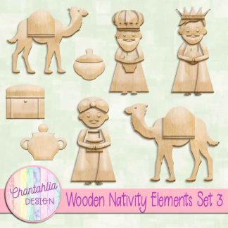Free design elements in a Wooden Nativity theme