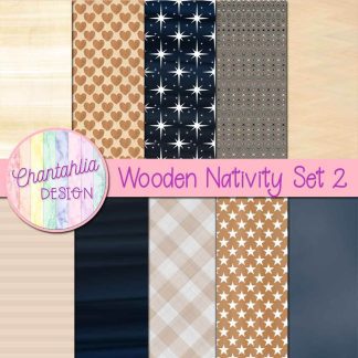 Free digital papers in a Wooden Nativity theme.