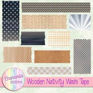 Free washi tape in a Wooden Nativity theme