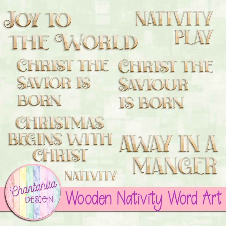 Wooden Nativity Word Art