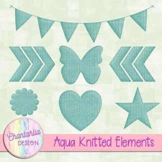 Free aqua knitted elements