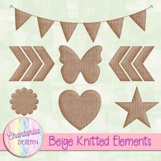 Free beige knitted elements