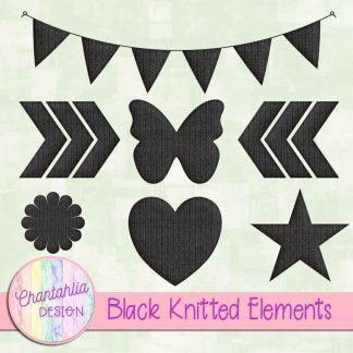 Free black knitted elements