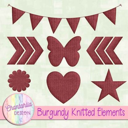 Free burgundy knitted elements