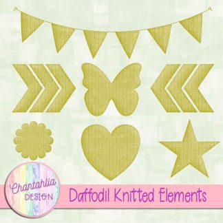 Free daffodil knitted elements