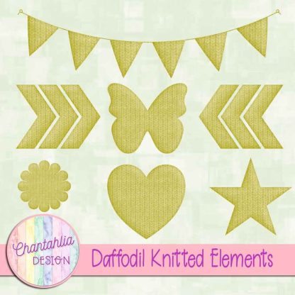 Free daffodil knitted elements