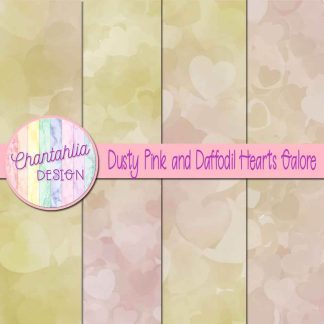Free dusty pink and daffodil hearts galore digital papers