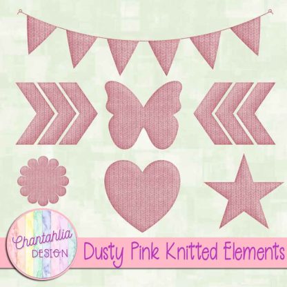 Free dusty pink knitted elements