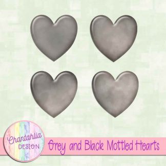 Free grey and black mottled hearts