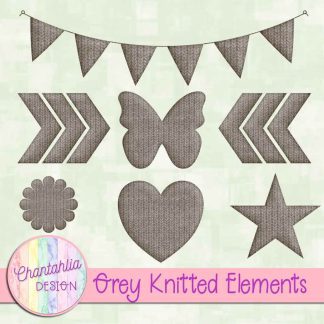 Free grey knitted elements