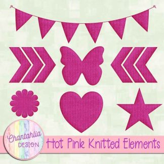 Free hot pink knitted elements