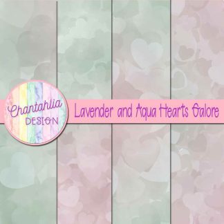 Free lavender and aqua hearts galore digital papers