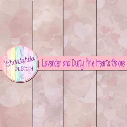 Free lavender and dusty pink hearts galore digital papers