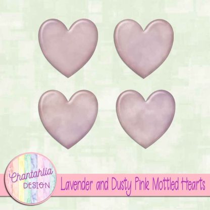 Free lavender and dusty pink mottled hearts