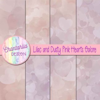 Free lilac and dusty pink hearts galore digital papers