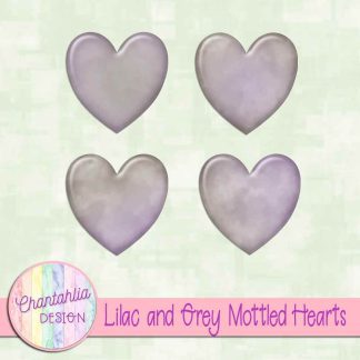 Free lilac and grey mottled hearts