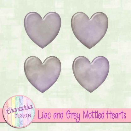 Free lilac and grey mottled hearts
