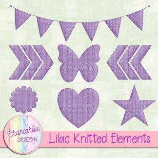 Free lilac knitted elements