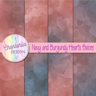 Free navy and burgundy hearts galore digital papers