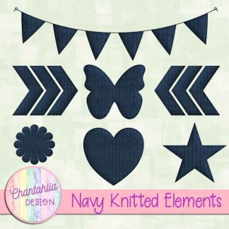 Free navy knitted elements