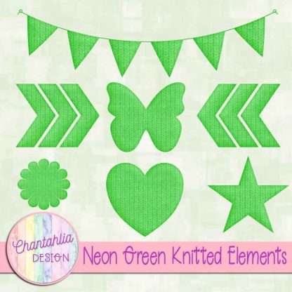 Free neon green knitted elements
