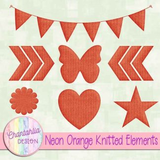 Free neon orange knitted elements