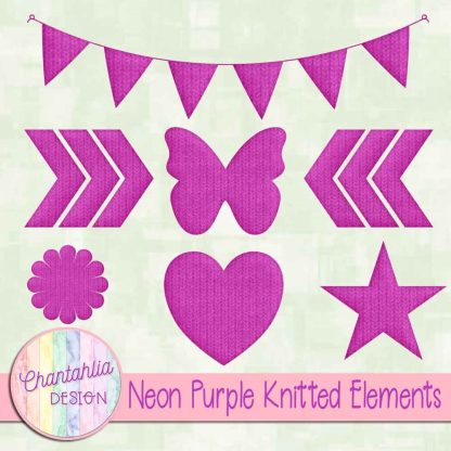 Free neon purple knitted elements