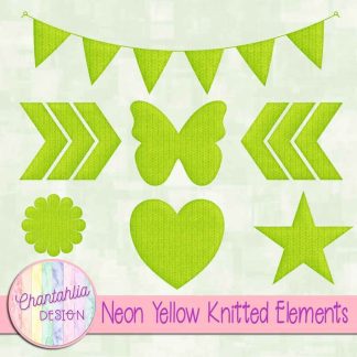 Free neon yellow knitted elements