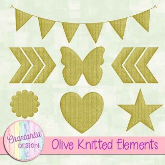 Free olive knitted elements