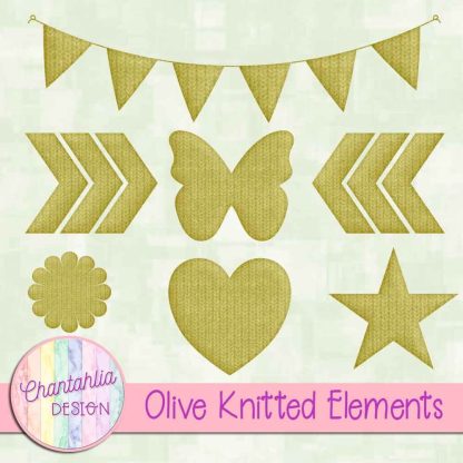 Free olive knitted elements