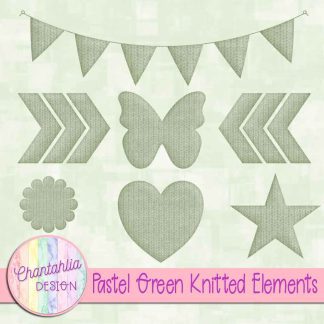 Free pastel green knitted elements