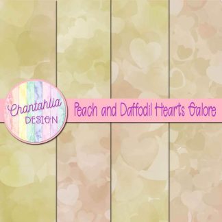 Free peach and daffodil hearts galore digital papers