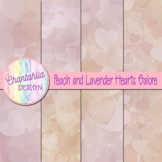 Free peach and lavender hearts galore digital papers