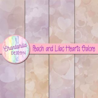 Free peach and lilac hearts galore digital papers