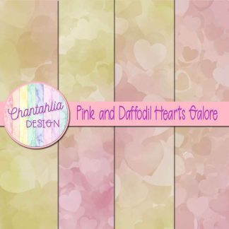 Free pink and daffodil hearts galore digital papers