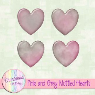 Free pink and grey mottled hearts